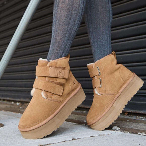 Womens UGG® Neumel Platform Bootie - Chestnut size 11 - Picture 7 of 15